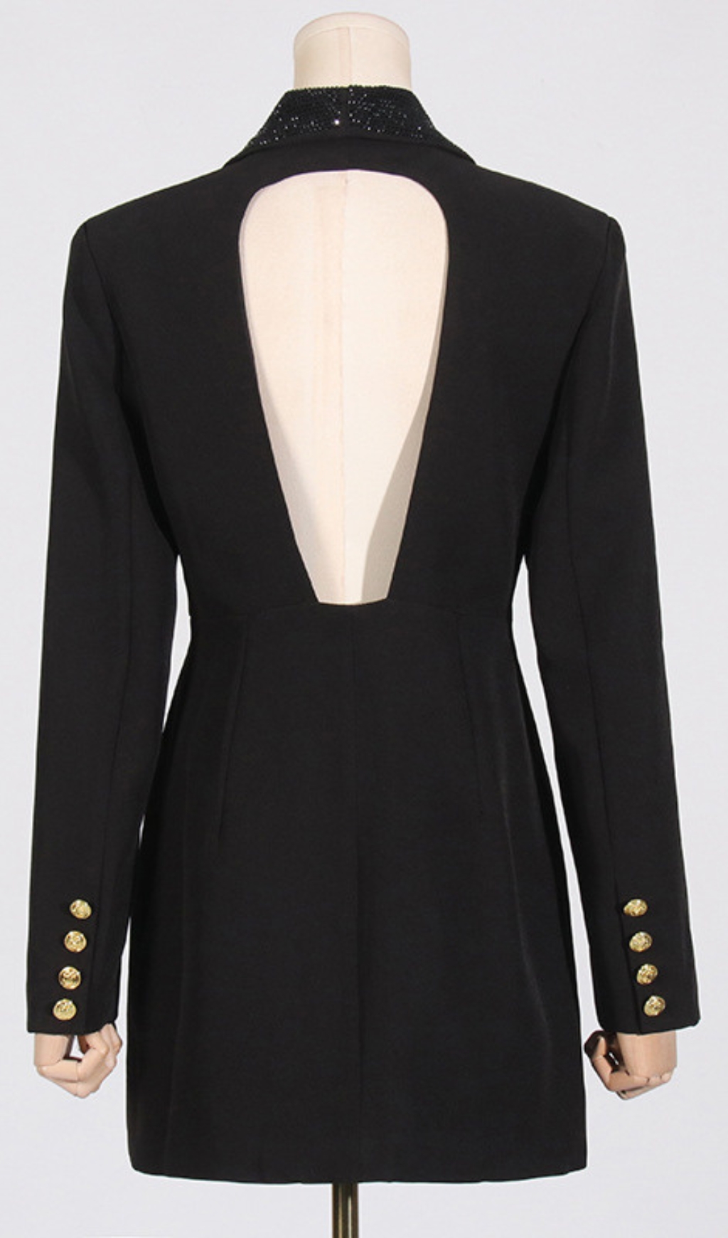 b776755b924ea27ee6c07961208eaf99.jpg Fashionslee Women Dana Black Deep-V Diamante Backless Blazer