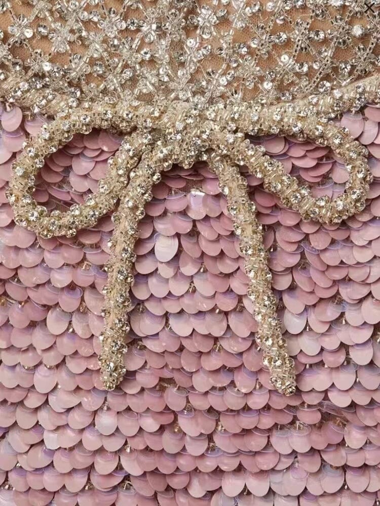Fashionslee Women Adella Embellished Sequin Mini Dress