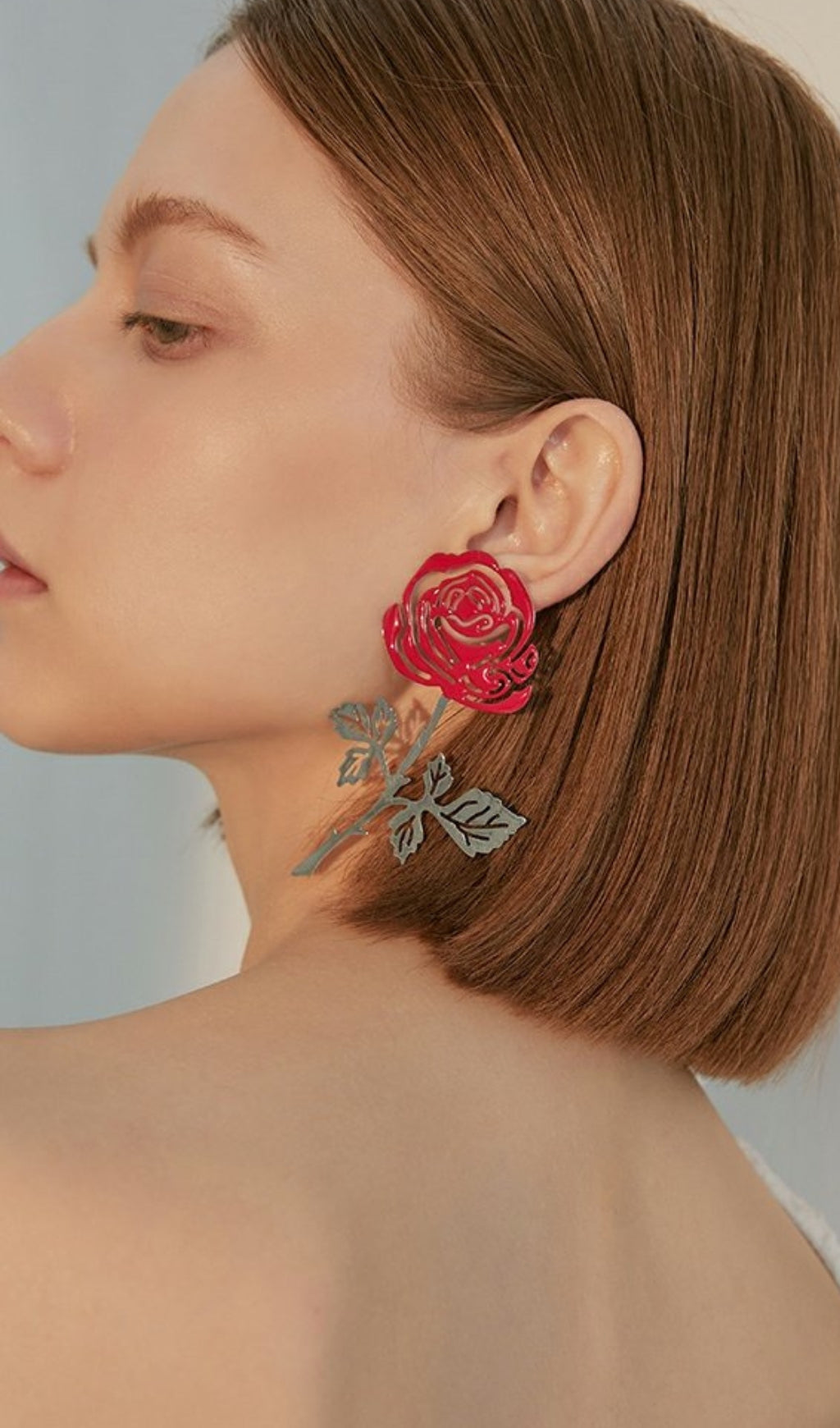 Fashionslee Women Arkadiy Rose-Colored Flower Alloy Earrings