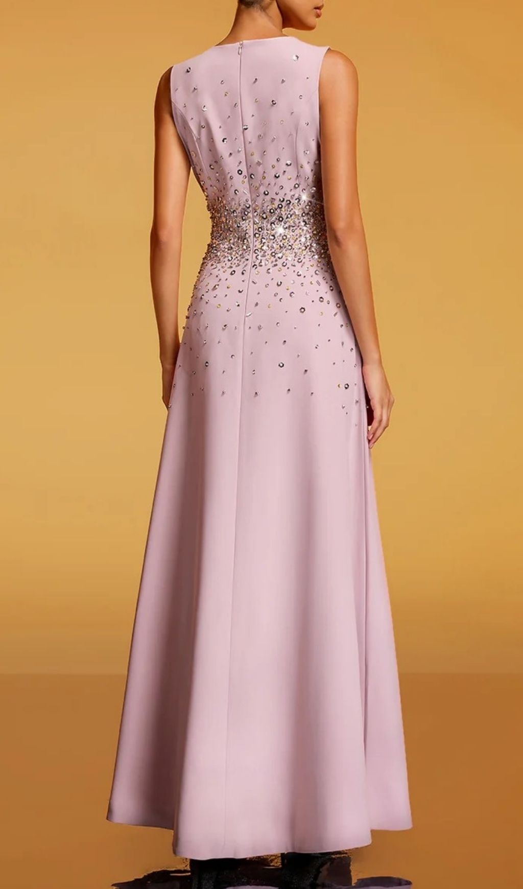 Fashionslee Women Felan Sleeveless Rhinestone Maxi Dress
