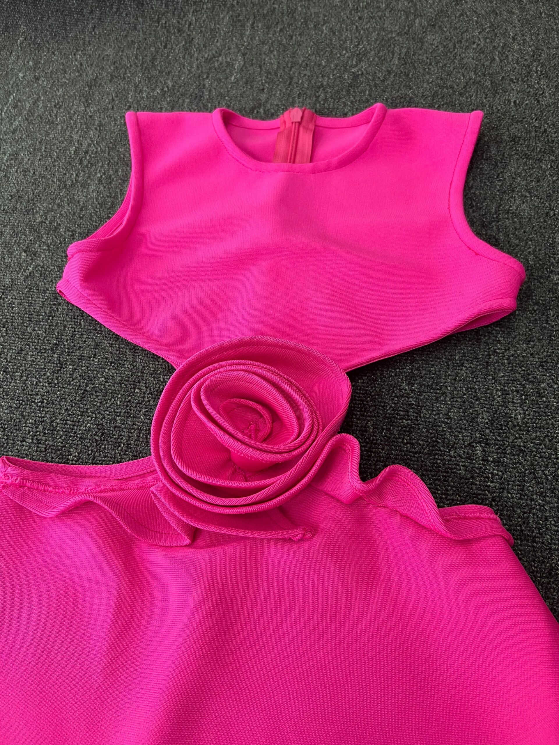 b7dbb4a5212358fe3edfc32f6193fd89.jpeg Fashionslee Women Adie Pink Rose-Appliqué Mini Dress