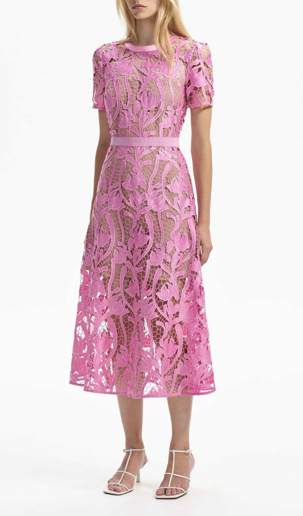 b8018124d2d83f1d84155e8f4a34d1ce.jpeg Fashionslee Women Allene Pink Lace Midi Dress