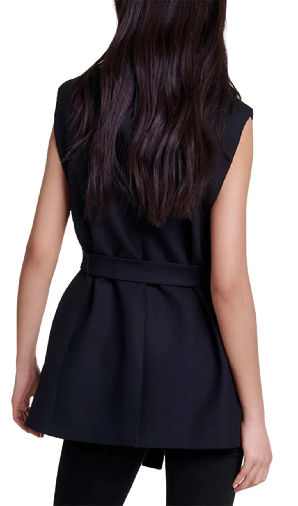 Fashionslee Women Vollye Belted Sleeveless Blazer
