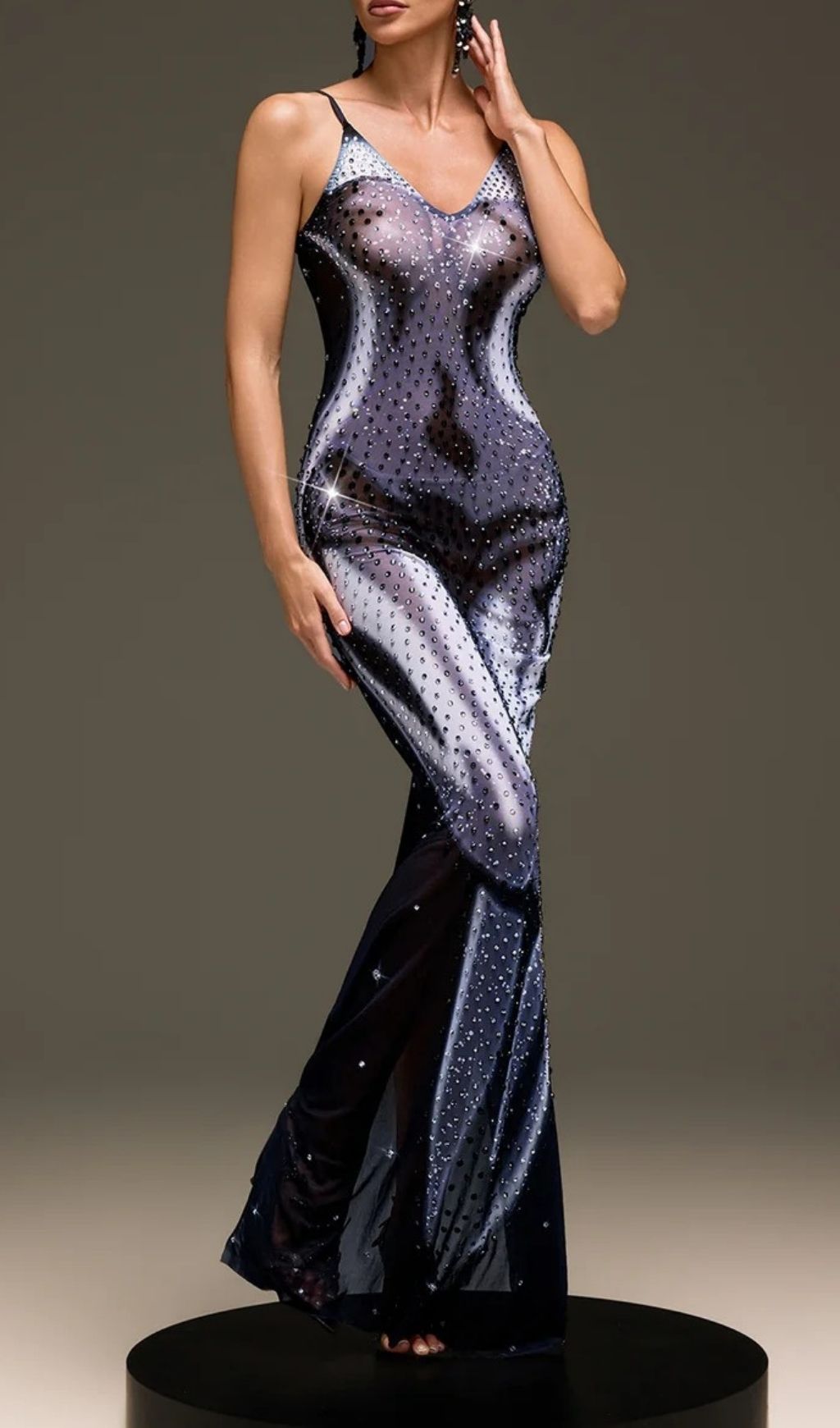 CLASSIC SPAGHETTI RHINESTONE MAXI DRESS - OWNCI CLASSIC SPAGHETTI RHINESTONE MAXI DRESS - OWNCI