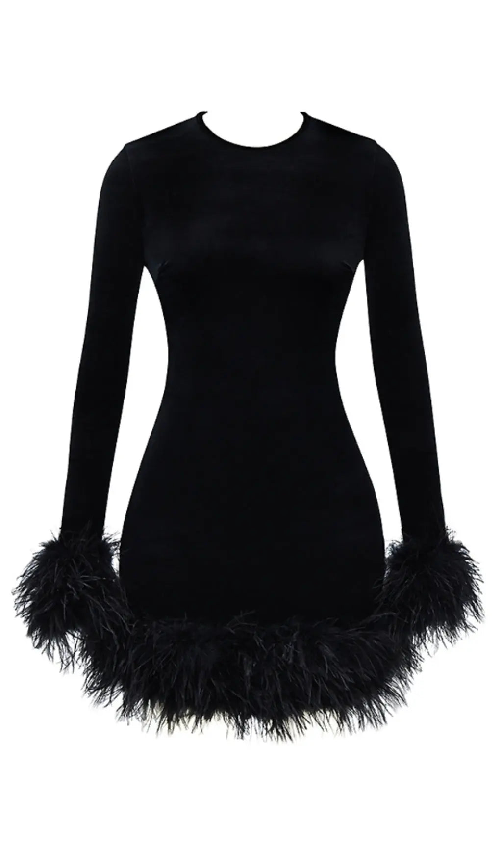b832e4eed86b29e4221efdffaa081335.jpeg Fashionslee Women Black Velvet Mini Dress