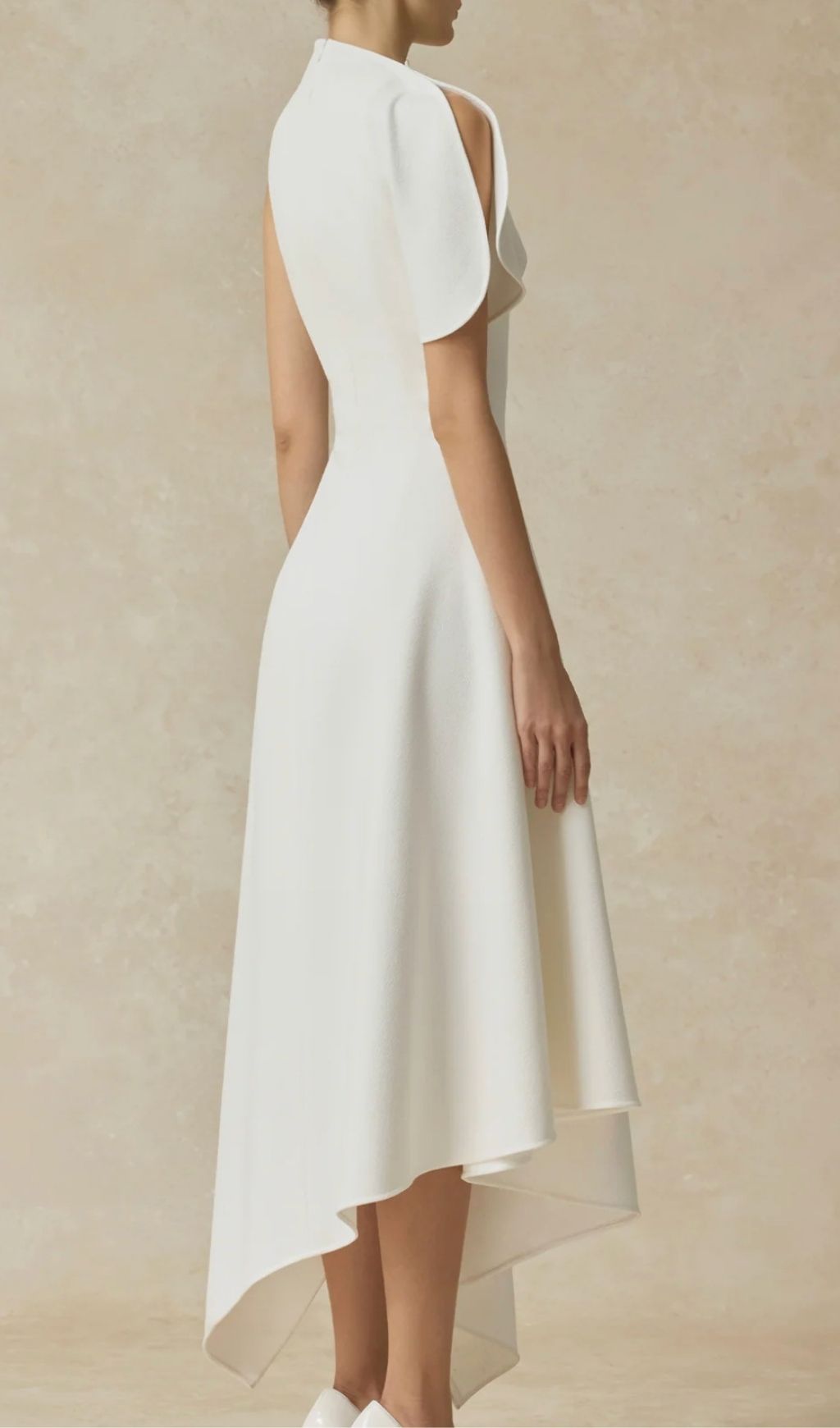 Fashionslee Women Kessie White Irregular Hem Maxi Dress