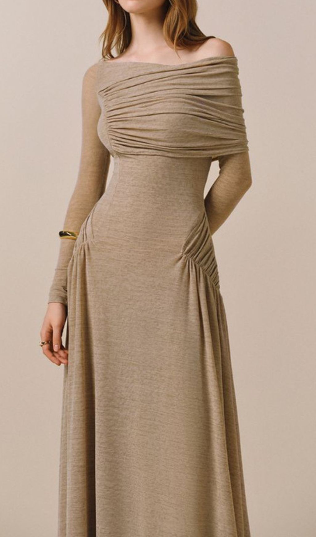 b88c96f3fbc0995d816e9a255d110b8f.jpg Fashionslee Women Gaia Ruched Long Sleeve Maxi Dress