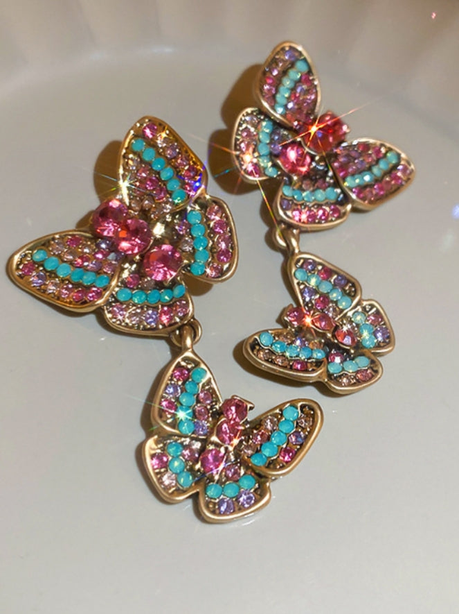 b8b62187147a709cc8f7c5037ac27dab.jpeg Fashionslee Women Rhinestone Butterfly Earrings