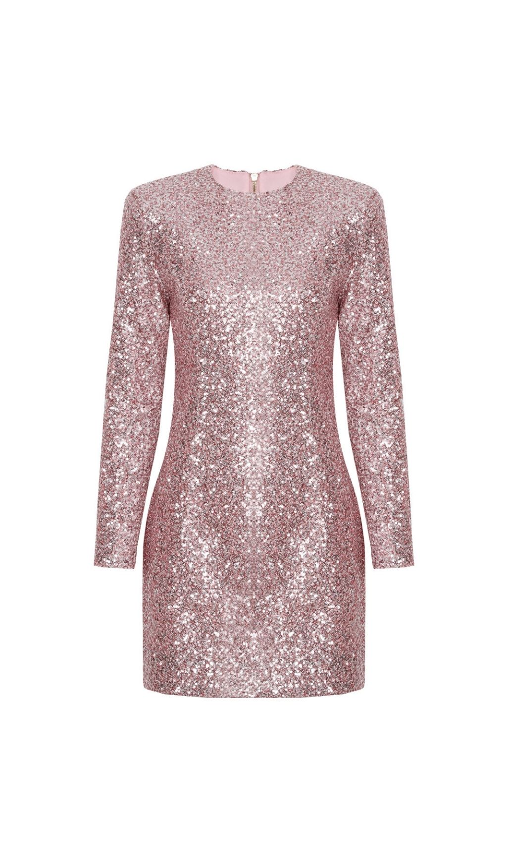Fashionslee Women Kindred Pink Sequin Long Sleeve Mini Dress