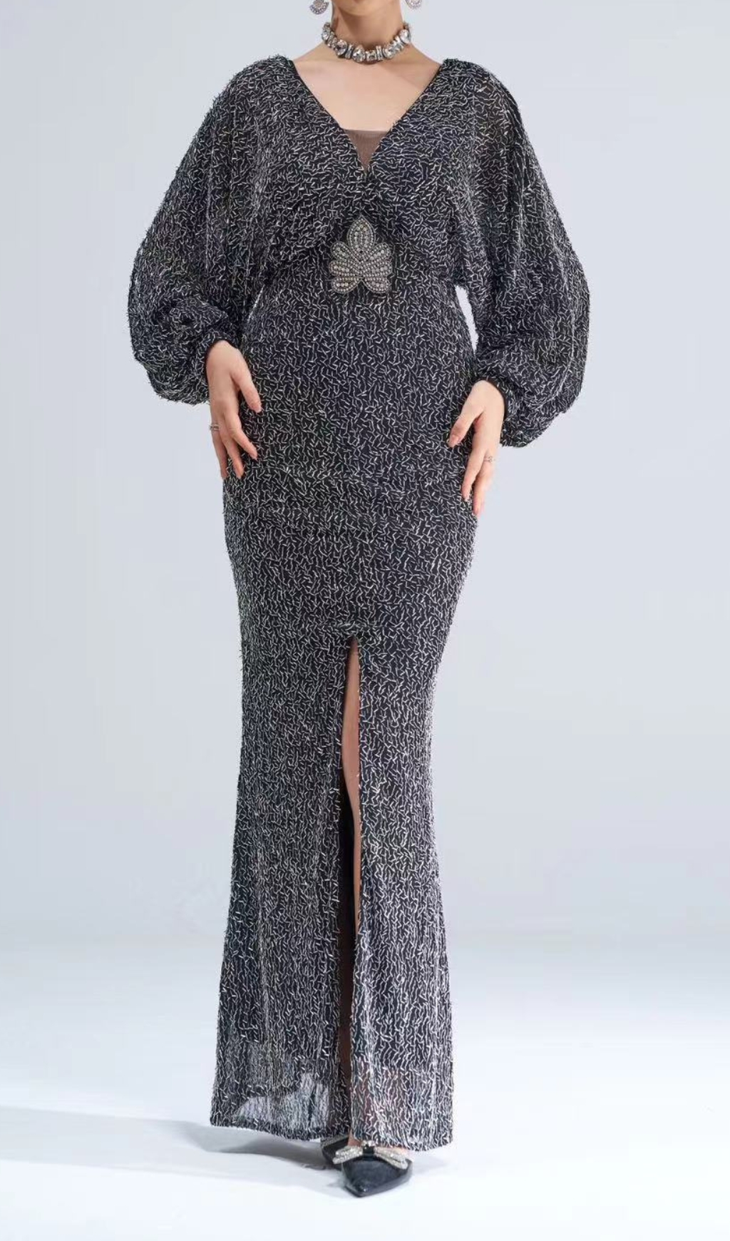 b8ce2339858b2b9a210ef8bb3aad8385.jpg Fashionslee Women Cecilie V-Neck Long Sleeve Maxi Dress