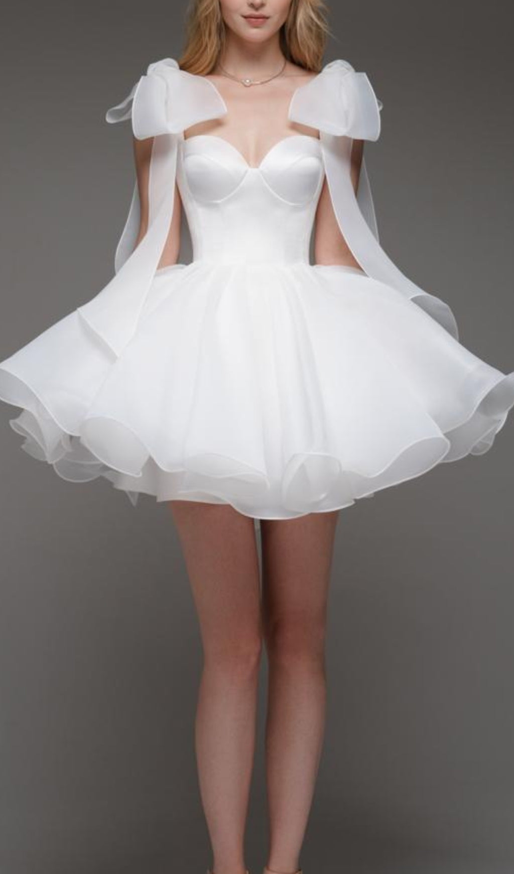 Fashionslee Women Aminta Bow Shoulder Mini Dress