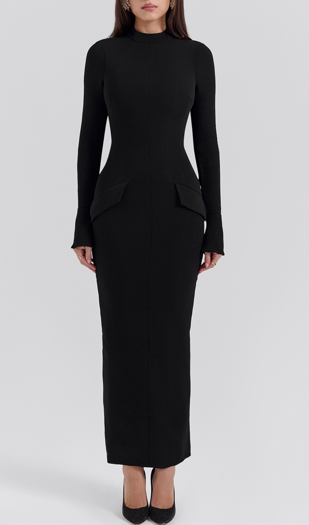 VIRAL BLACK TURTLENECK MAXI DRESS - OWNCI VIRAL BLACK TURTLENECK MAXI DRESS - OWNCI