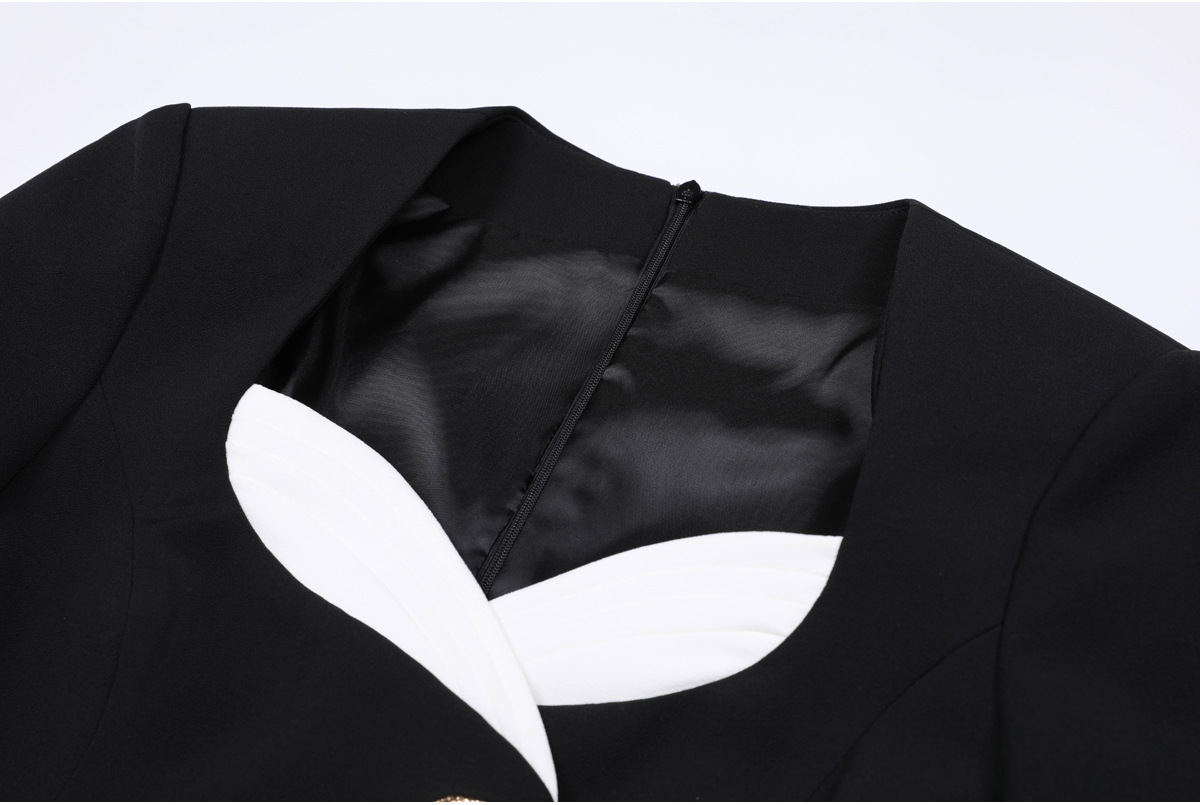 b8d9d3b3fa1521fc31b1d69475c6bba4.jpg Fashionslee Women Ghazi Black Long Sleeve Mini Dress