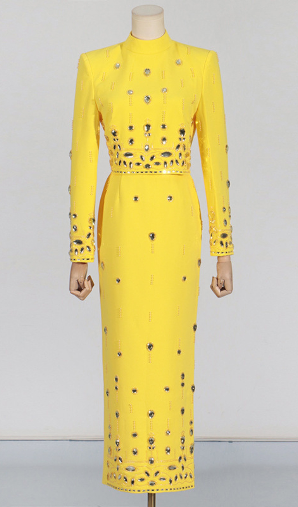 Fashionslee Women Dangola Rhinestone Long Sleeve Top & Maxi Skirt Set