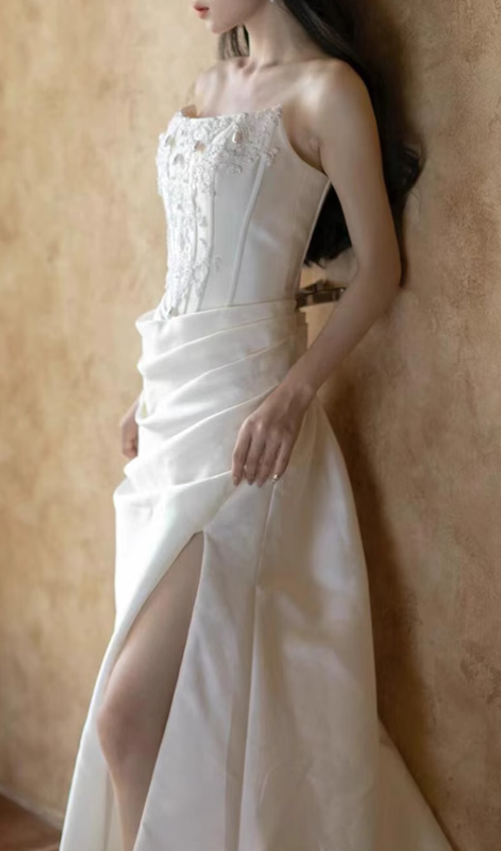b904a6a6f5effafc521f268258696856.jpg Fashionslee Women Caetana White Strapless Corset Maxi Dress