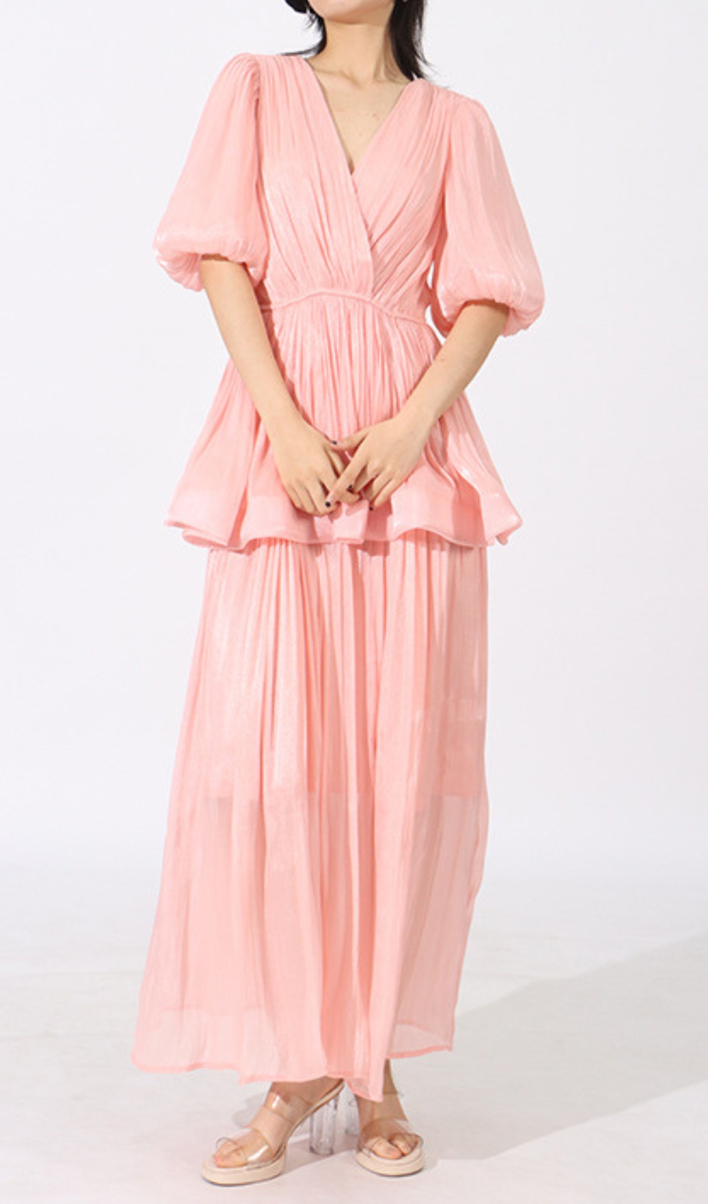 VINTAGE PUFF SLEEVE MAXI DRESS – AESTHETIC - OWNCI