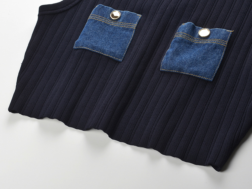 TRENDING KNIT DENIM CORSET TOP & SKIRT SET - OWNCI TRENDING KNIT DENIM CORSET TOP & SKIRT SET - OWNCI