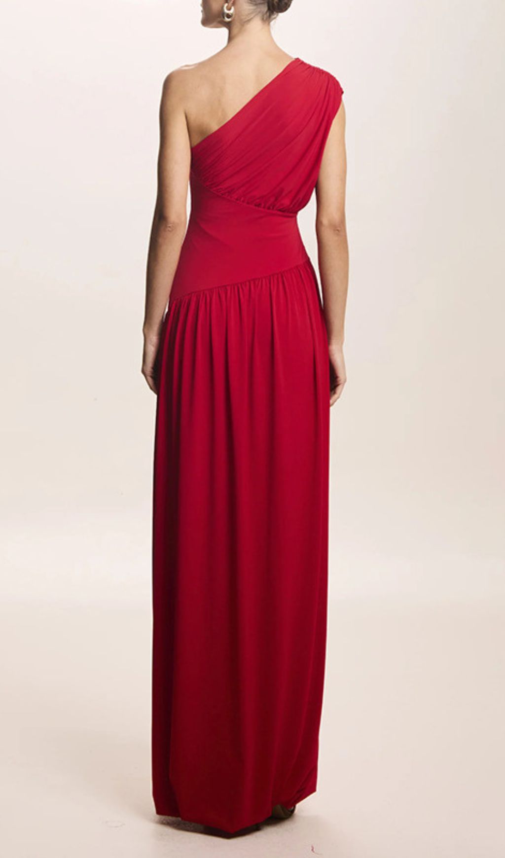 Fashionslee Women Jordon Red One-Shoulder Maxi Dress