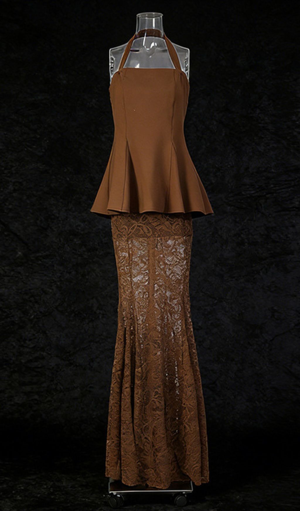 Fashionslee Women Janiah Halter & Lace Maxi Skirt Set