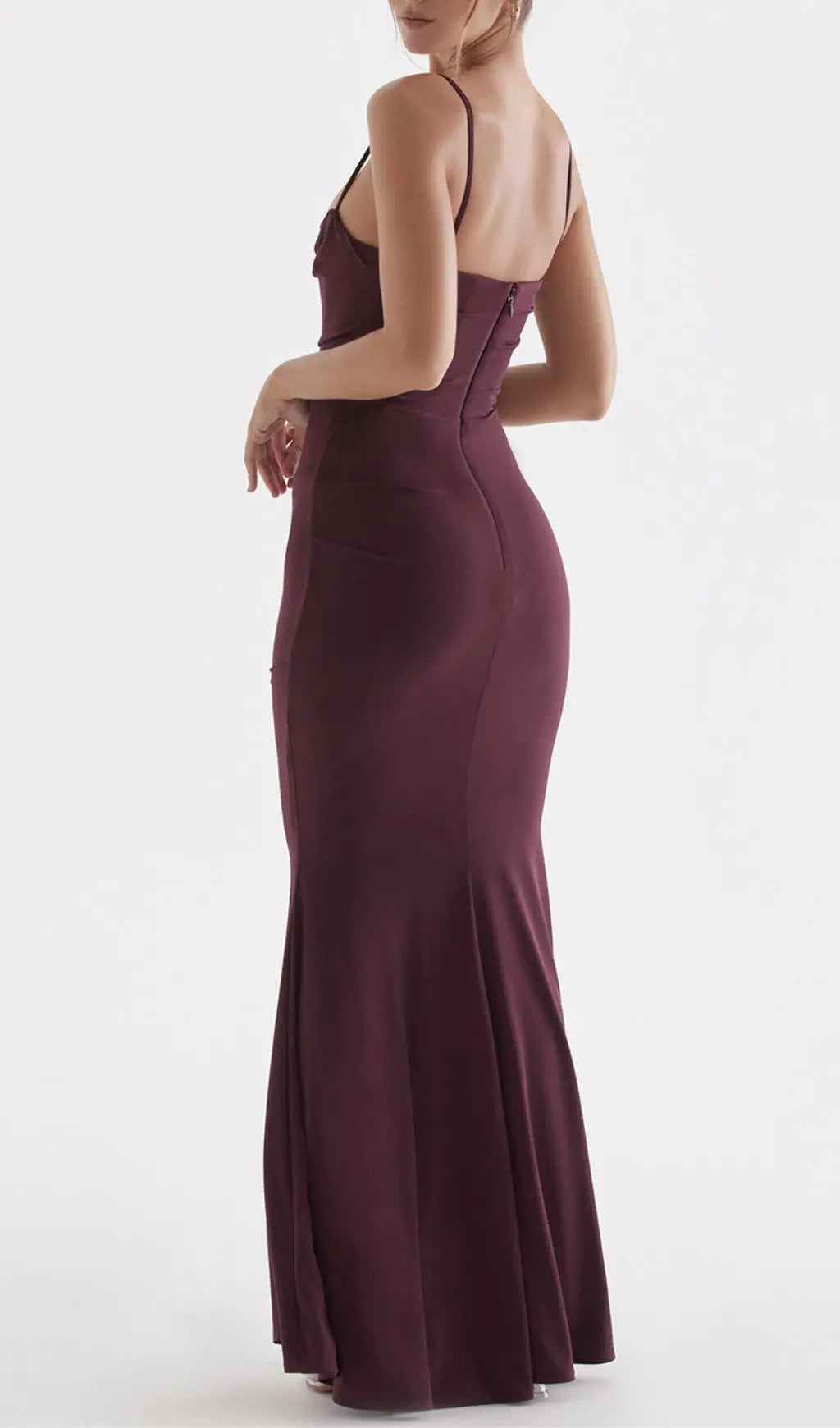 b9573fd5eab8085e37ed9620b126f623.jpeg Fashionslee Women Dark Cherry Corset Maxi Dress