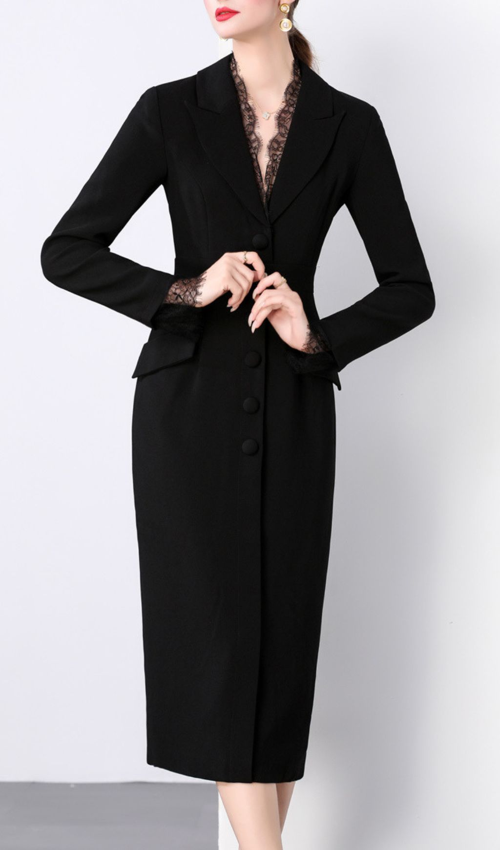 b957f6a42848bdc29bf330a38006d043.jpg Fashionslee Women Romulus Long Sleeve Lace Midi Dress