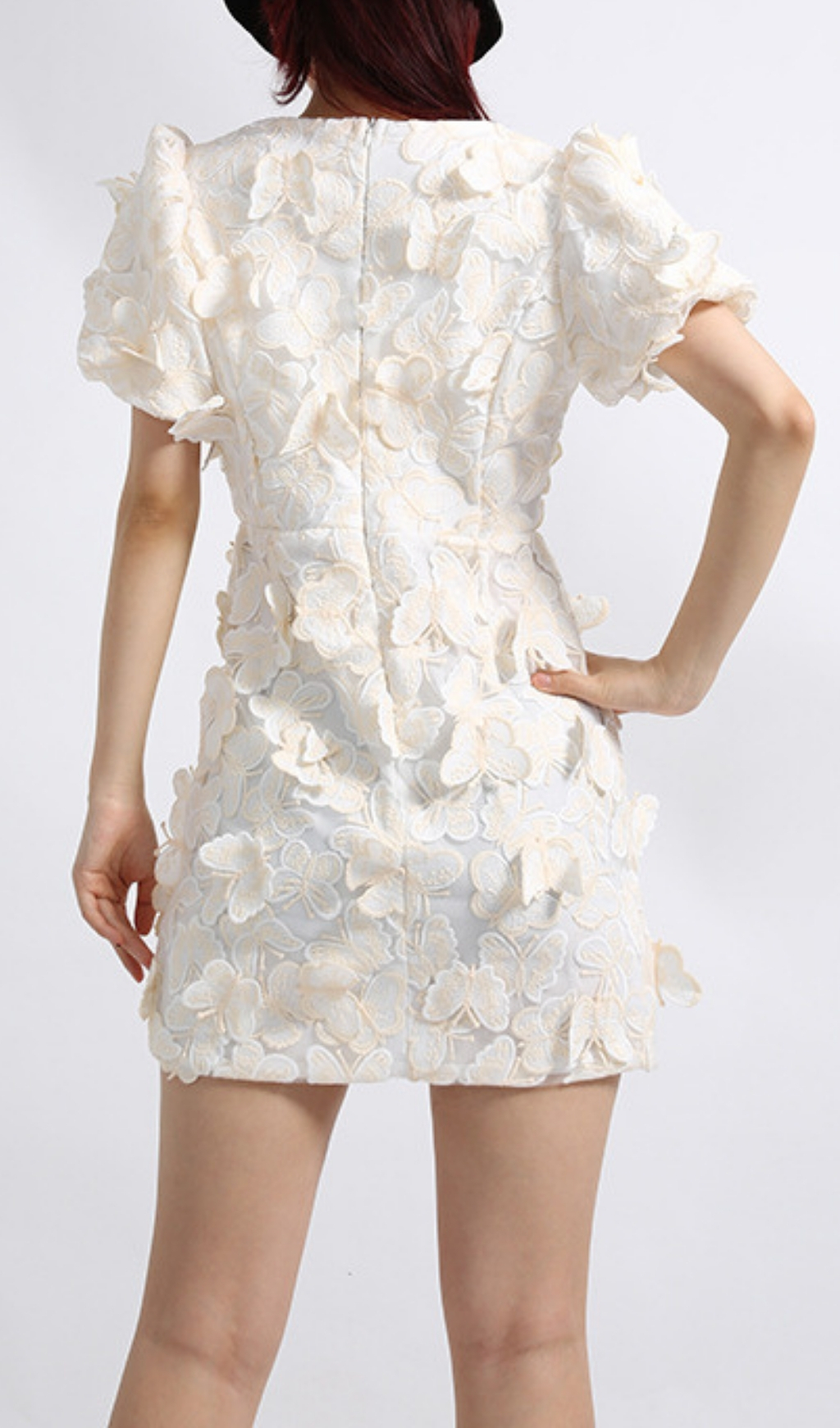 Fashionslee Women Eljah Butterfly Puff Sleeve Mini Dress
