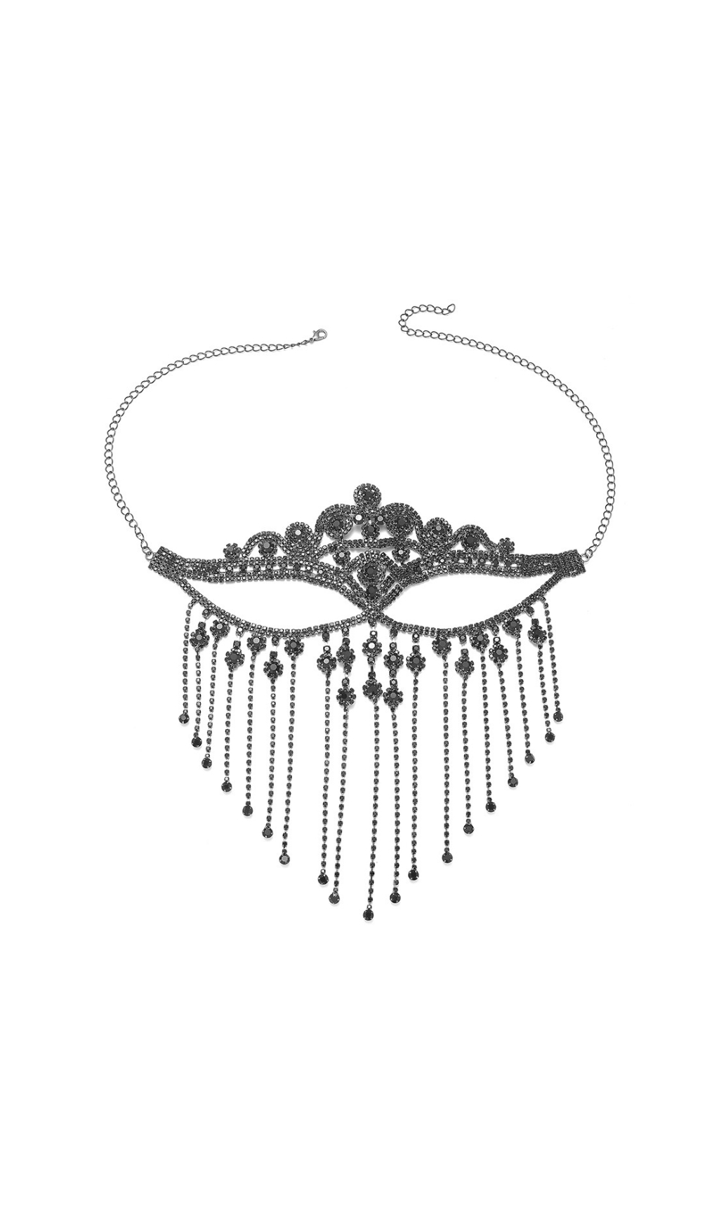b998c59634fdcc45e3255fc1d7c3f305.jpg Fashionslee Women Delfina Rhinestone Tassel Mask