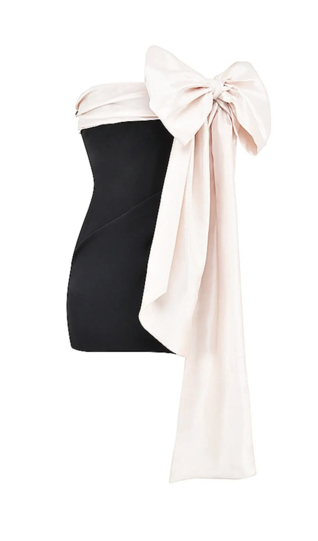 b9ddabb2422da1956bb334f7f4c93d34.jpeg Fashionslee Women Black & Ivory Bow Mini Dress