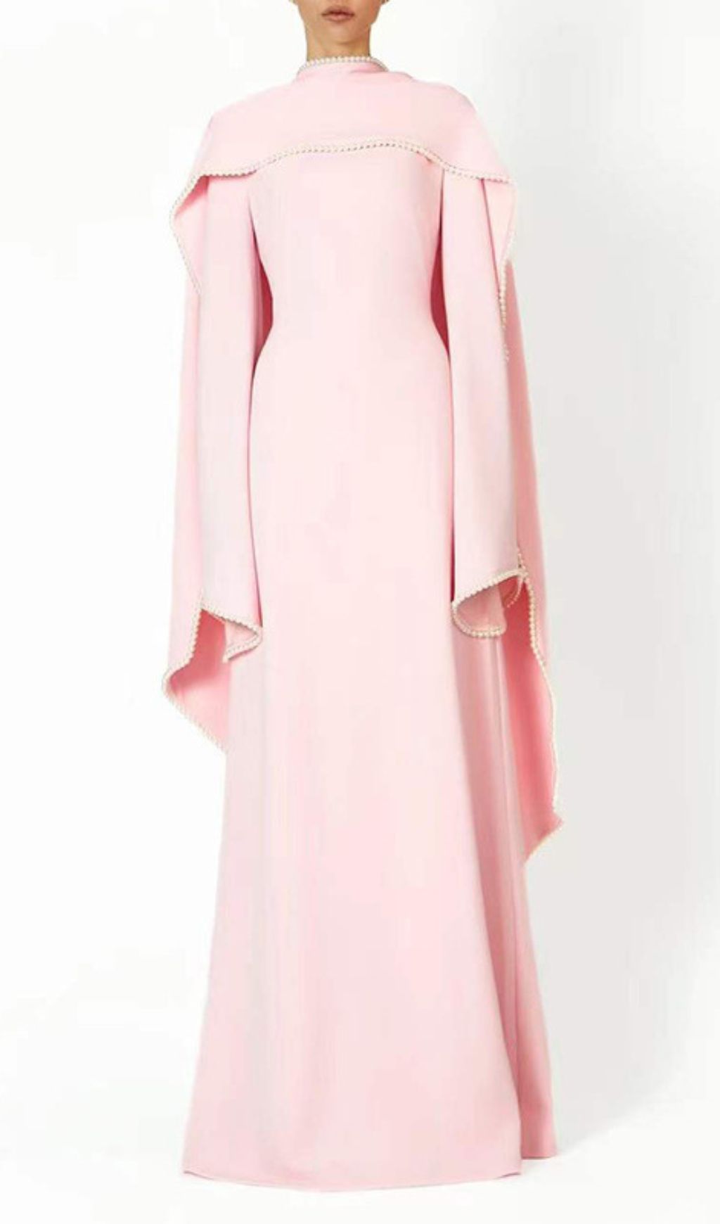 Fashionslee Women Hidi Pink Shawl Long Sleeve Maxi Dress