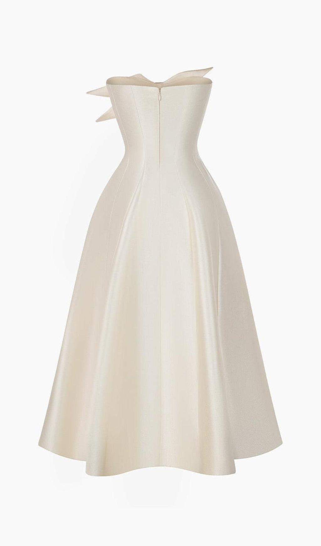 TRENDING FLARED HEART NECK TAFFETA DRESS - OWNCI TRENDING FLARED HEART NECK TAFFETA DRESS - OWNCI