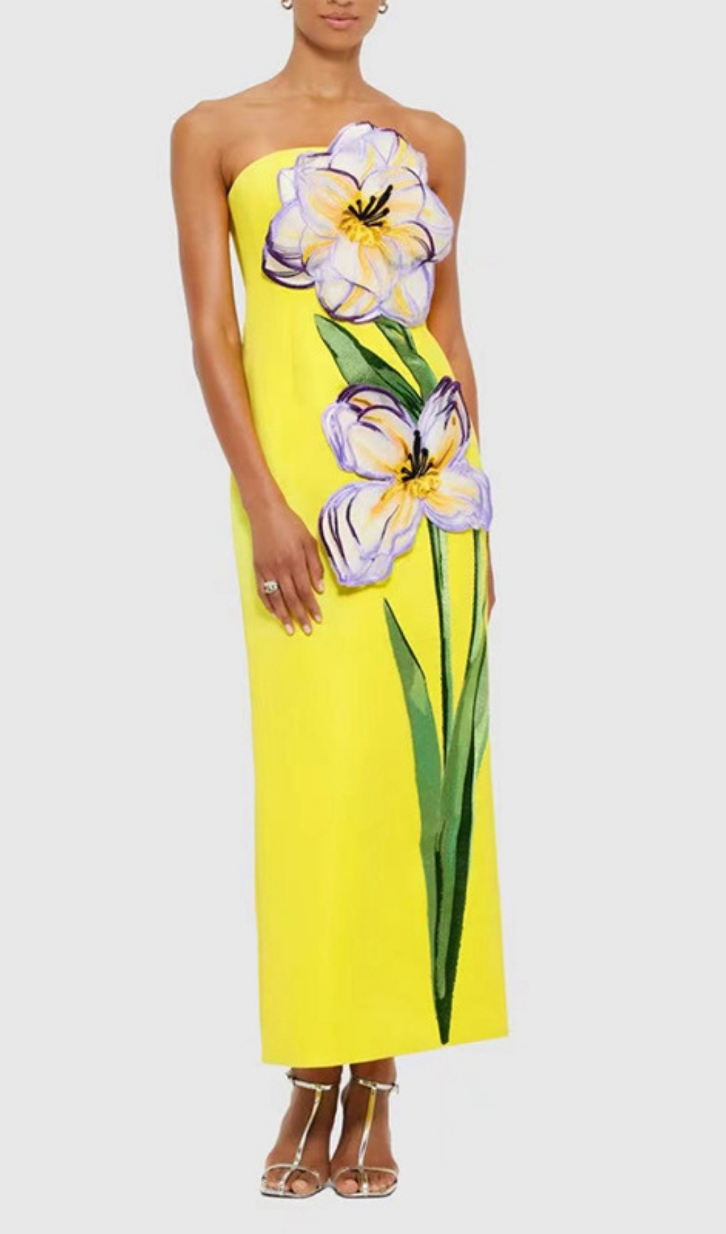 Fashionslee Women Freddy Strapless Flower Maxi Dress