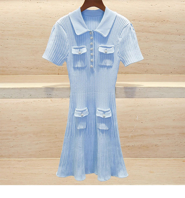 ba9b324b28dd4100b6828e9cae9df67b.jpeg Fashionslee Women Arsène Blue Knit Mini Dress