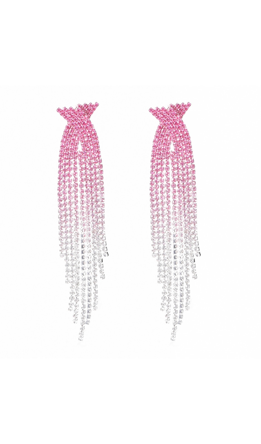 Fashionslee Women Danelle Rhinestone Tassel Earrings