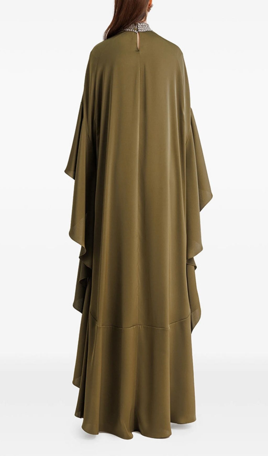 Fashionslee Women Kylie Green Crystal Embellished Maxi Dress
