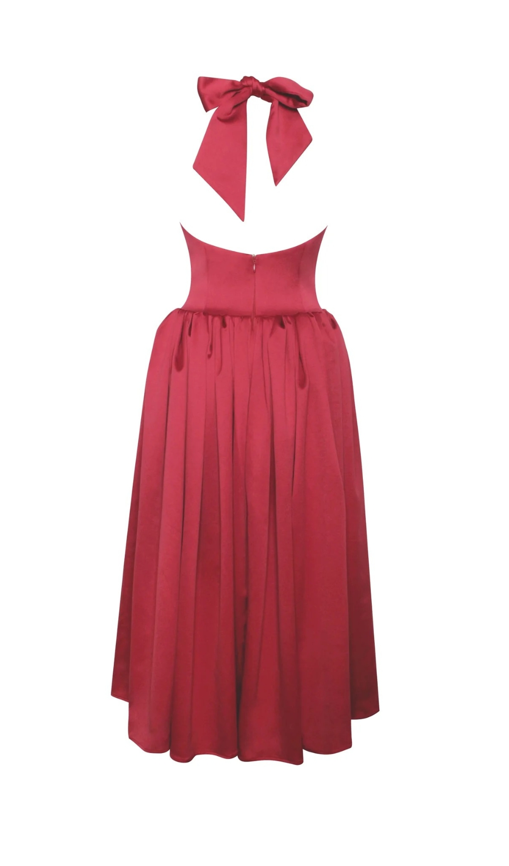 RED PLUNGING HALTER BACKLESS MAXI DRESS - OWNCI RED PLUNGING HALTER BACKLESS MAXI DRESS - OWNCI