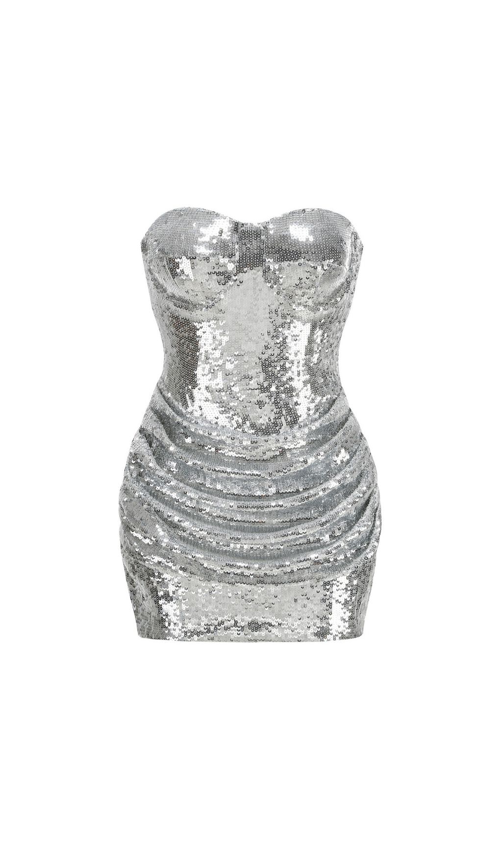 VIRAL SILVER SEQUIN STRAPLESS MINI DRESS - OWNCI VIRAL SILVER SEQUIN STRAPLESS MINI DRESS - OWNCI