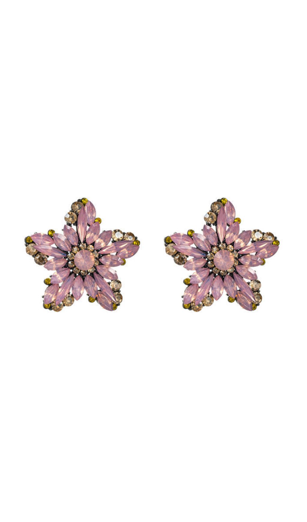 Fashionslee Women Anwar Flower Rhinestone Earrings