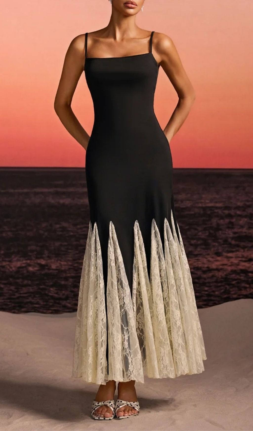 bbd6c5654cb1f80809f5f3ea946dee55.jpg Fashionslee Women Farsel Spaghetti Lace Flared Maxi Dress