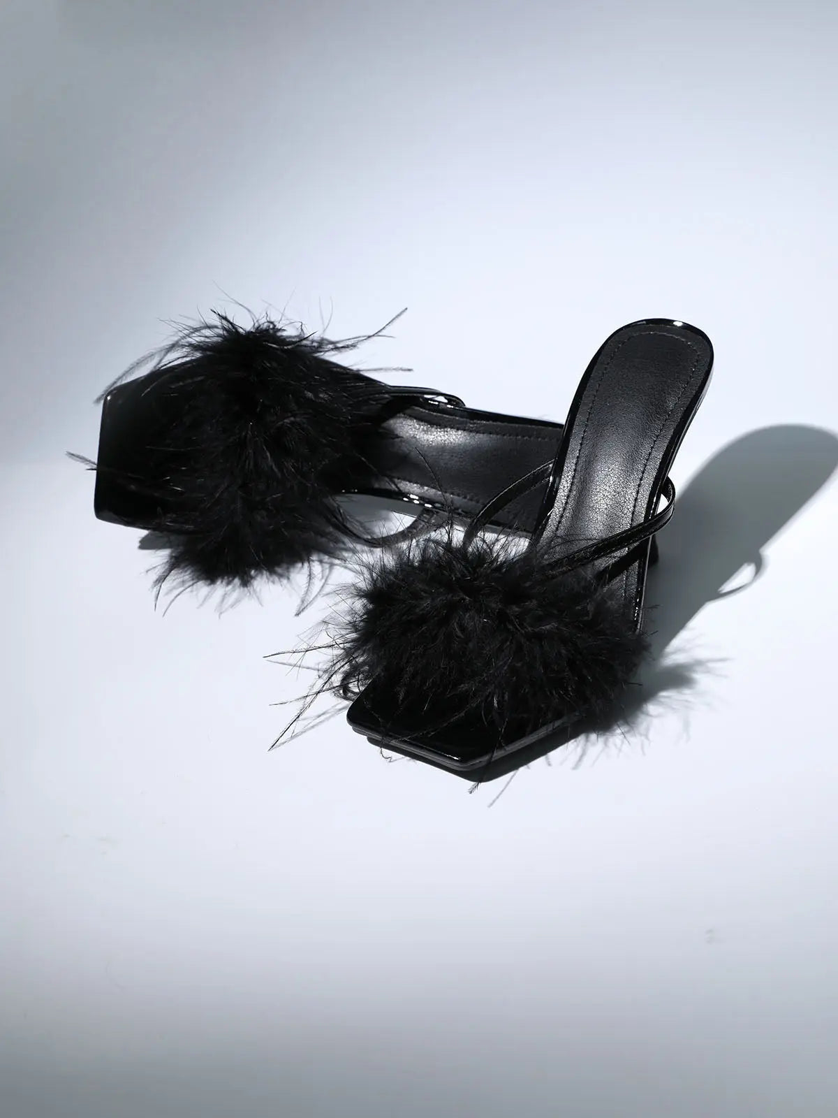 bbe49f7b02ef46509b6dde30b72212a6.jpeg Fashionslee Women Feather Heels In Black