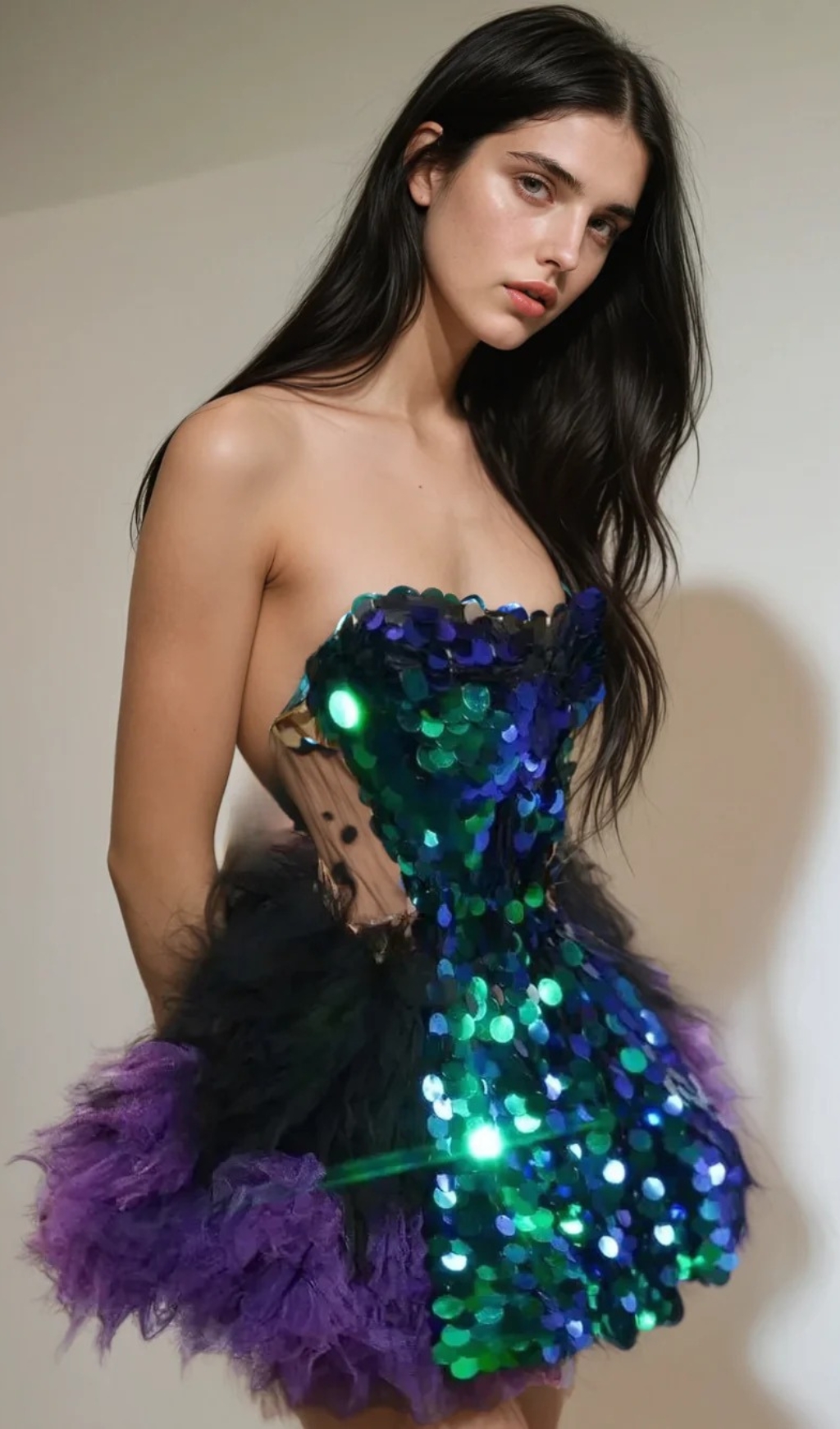 Fashionslee Women Melina Corset Tulle Trimmed Skirt Set In Purple