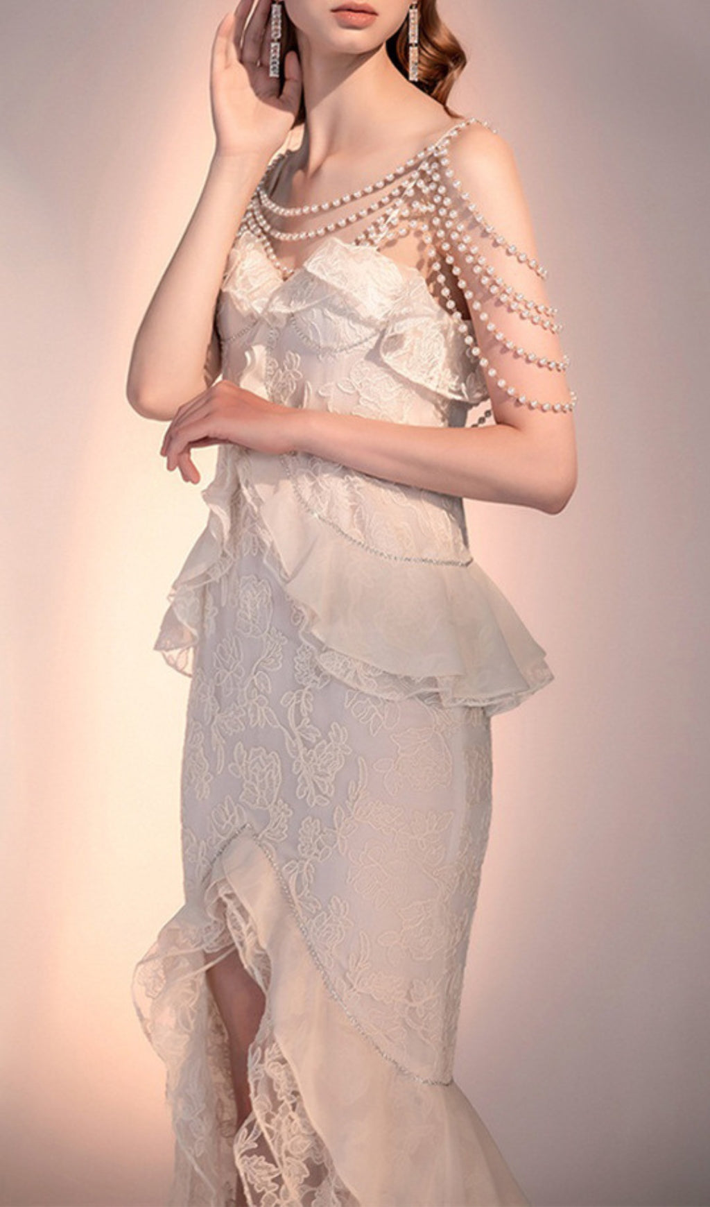 bc3dec53572f3ad6ee55b5cd7821121c.jpeg Fashionslee Women Alta Lace Ruffes Pearl Dress