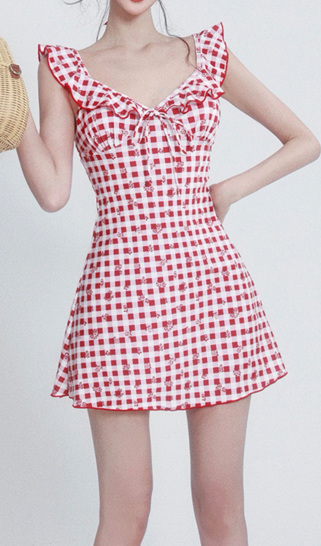 bc709494003c708e9308ff40ee245c26.jpg Fashionslee Women Frost Checkered One-Piece Swimsuit