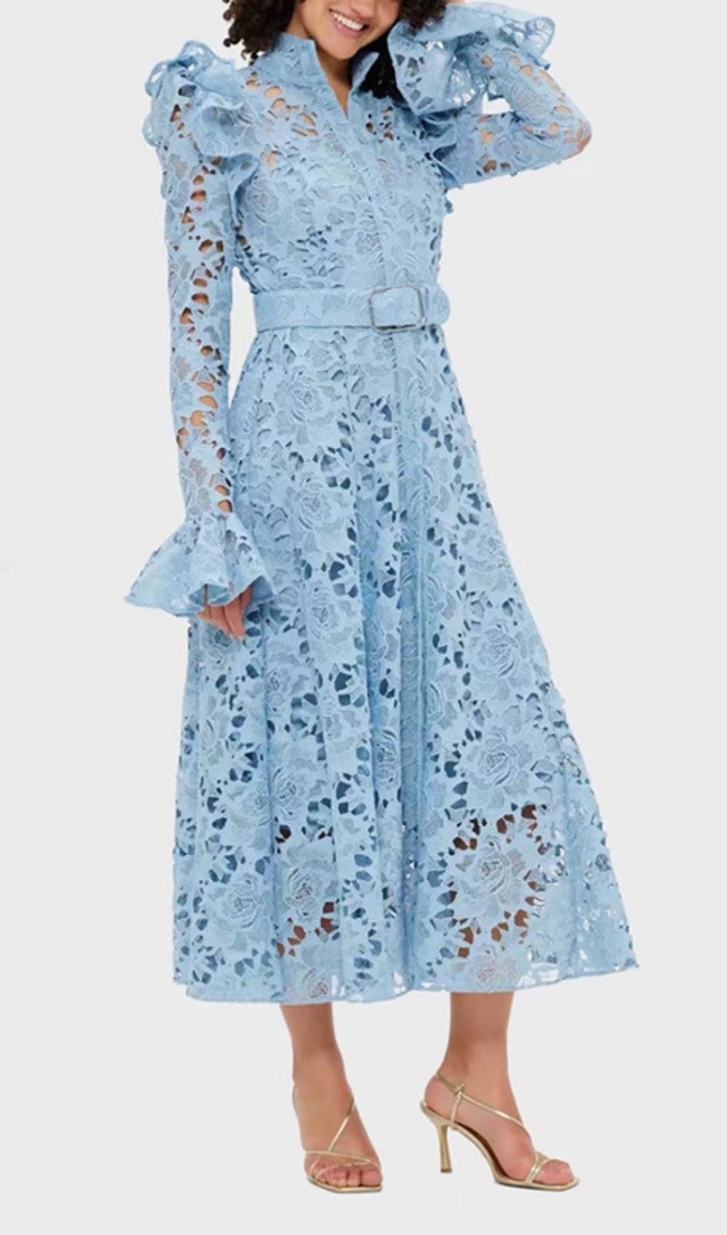 bc9162646358b9b0d88f13020cbce8f2.jpg Fashionslee Women Elea Blue Embroidery Long Sleeve Midi Dress