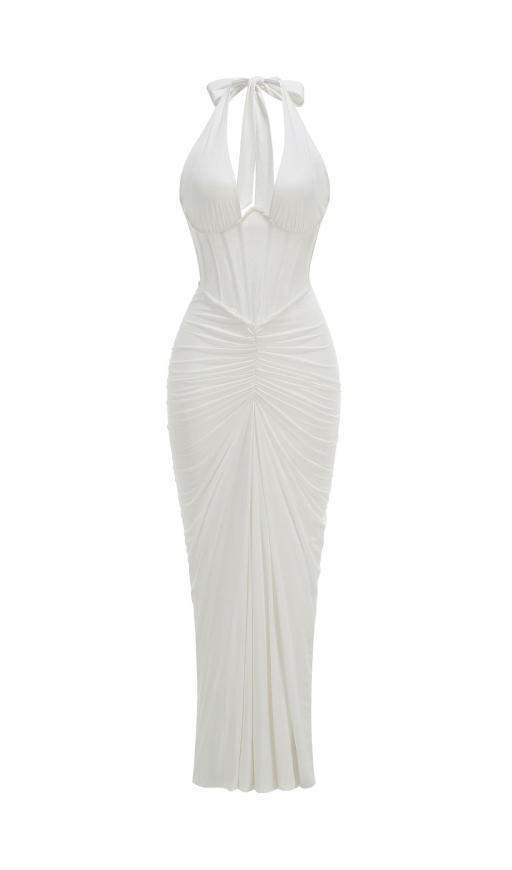 bc955d41537112335ea1e11b65e901bf.jpg Fashionslee Women Kezia White Halter Corset Ruched Maxi Dress