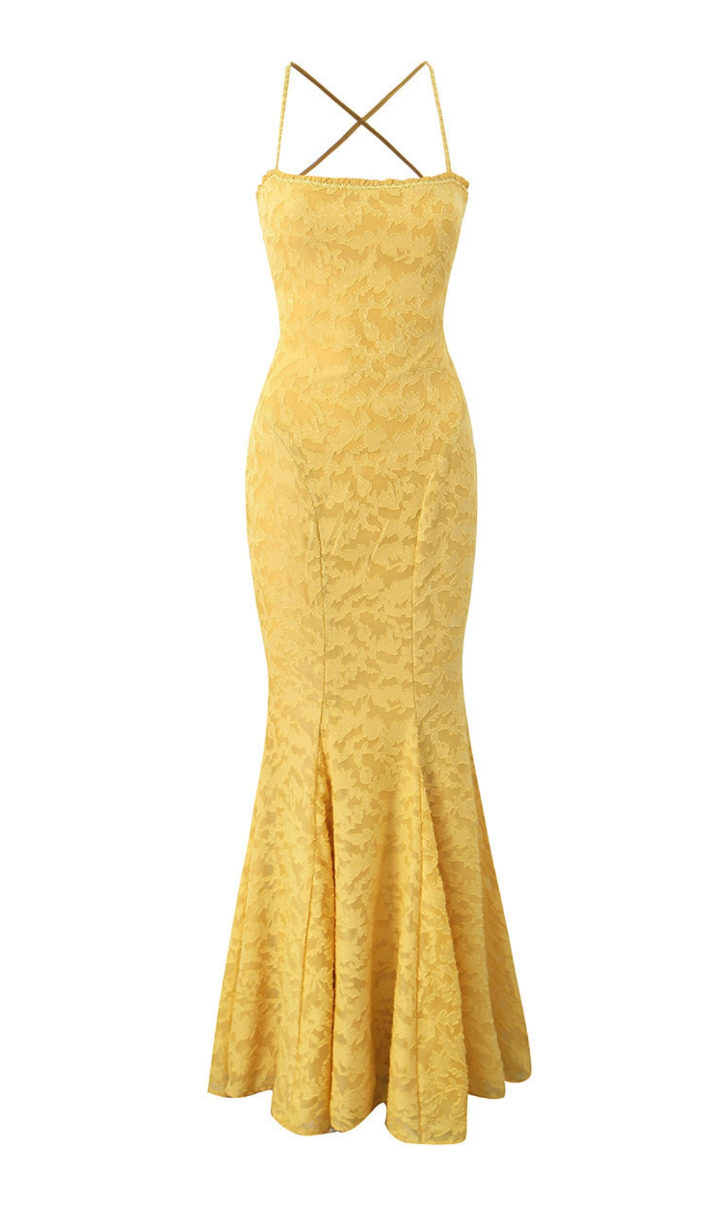 bcc6690da6fd43fe0b3ef12ba5bd1ee9.jpg Fashionslee Women Cili Yellow Lace-Up Fishtail Maxi Dress