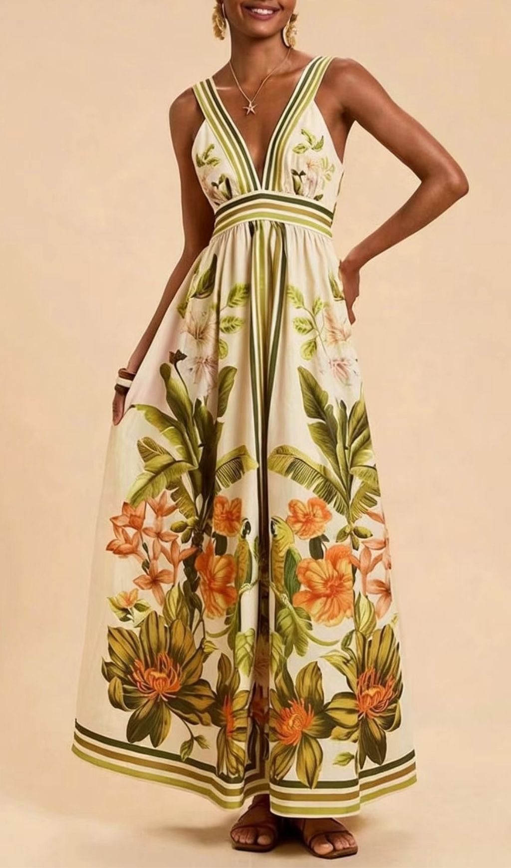 V-NECK FLORAL MAXI DRESS MUST-HAVE - OWNCI V-NECK FLORAL MAXI DRESS MUST-HAVE - OWNCI