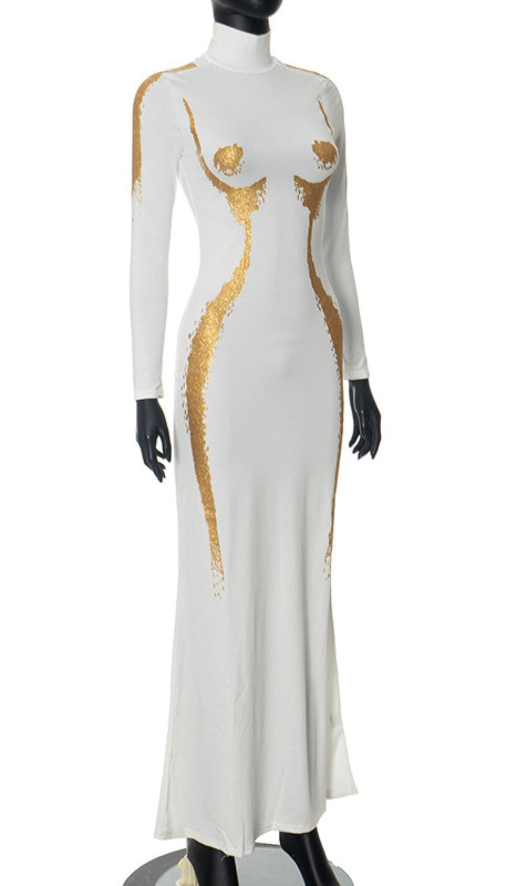 Fashionslee Women Ara White Printed Maxi Dress