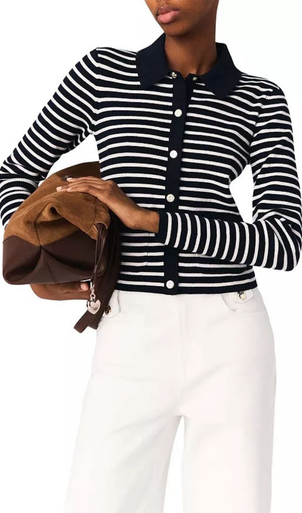 bd0282263ff65aca1d8b9fd606bd7d2b.jpg Fashionslee Women Striped Polo Cardigan