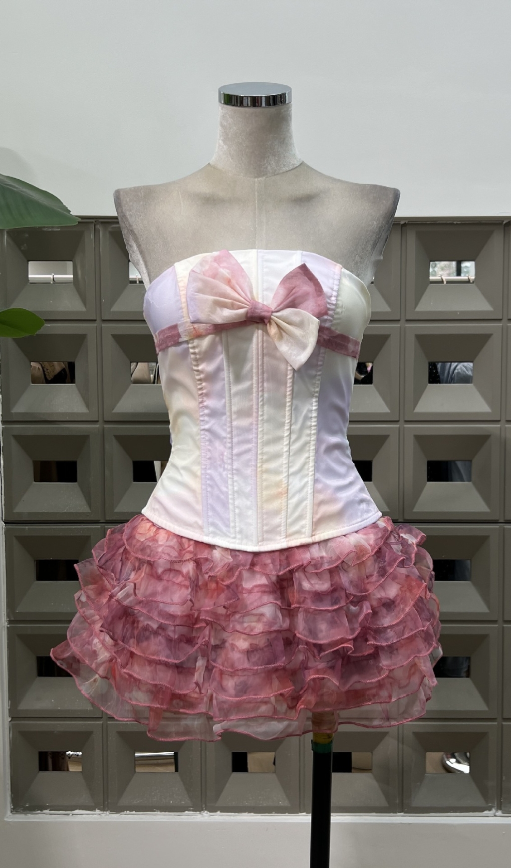 Fashionslee Women Dalili Pink Corset Top & Skirt Set