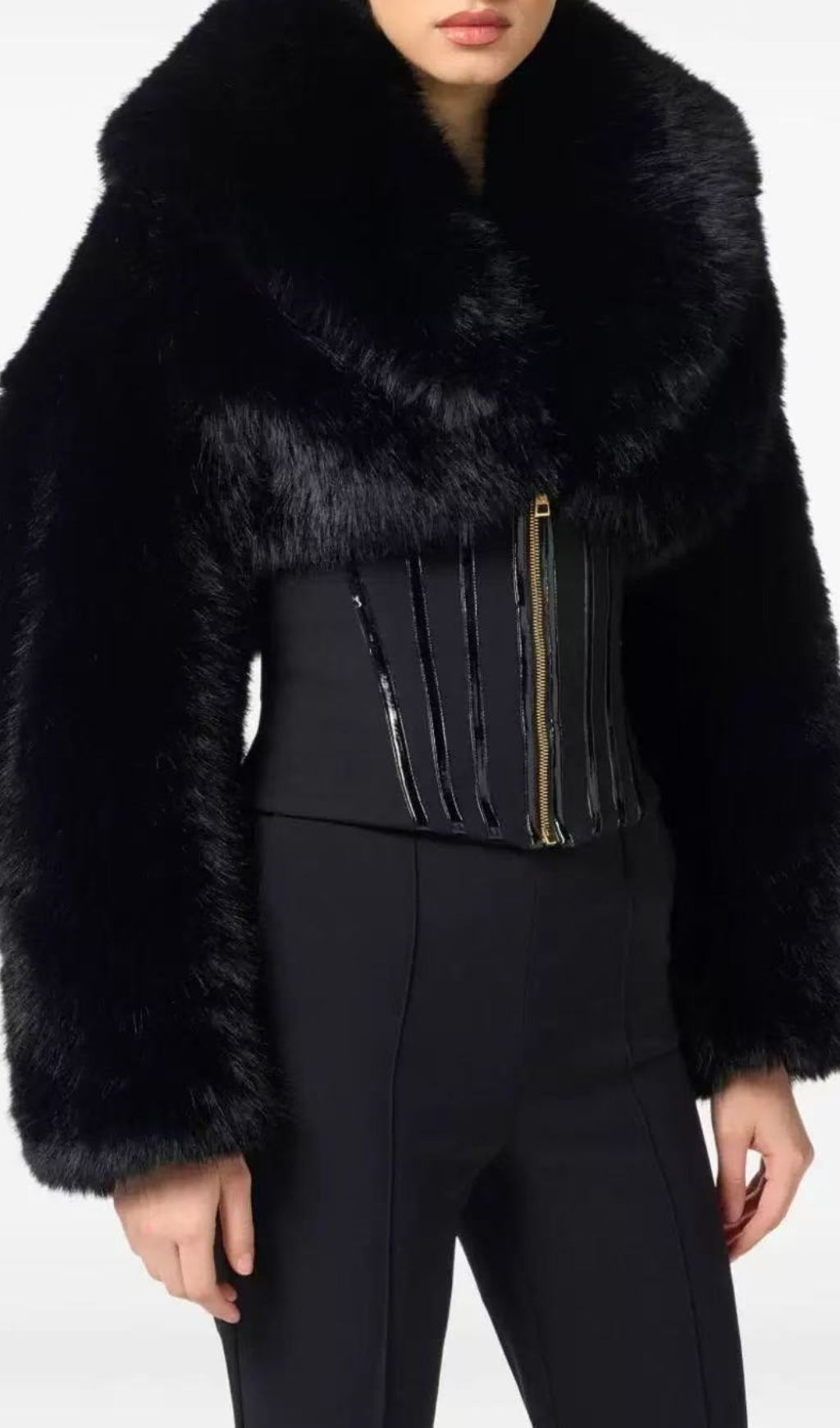 bd1b2c4f327f63f3274880e796598c09.jpg Fashionslee Women Iokina Black Faux Fur Corset Jacket